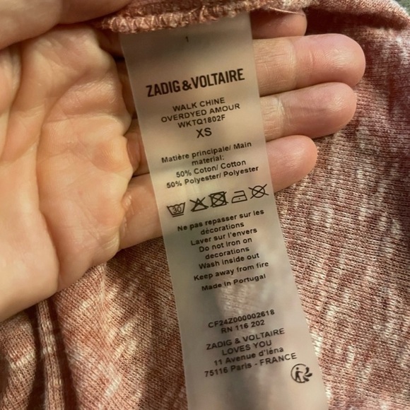 Zadig & Voltaire Walk Chine Amour Tee in Pink. - Picture 5 of 5